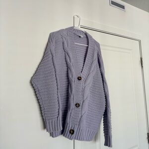 Baltic Born Light Purple Cable Knit Cardigan
